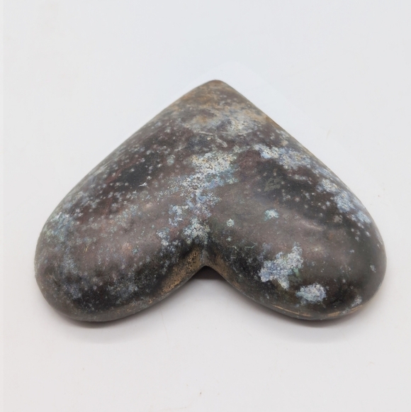 Heart-Shaped Metal Art Piece Heavy Patina - Picture 3 of 6